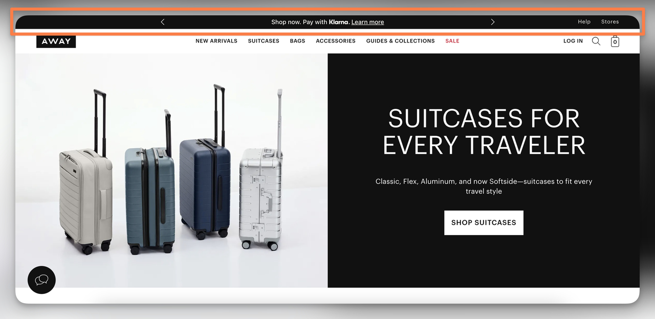 Show payment method at the top of landing page